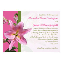 Invitación rosada del boda del lirio del Stargazer