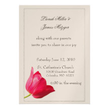 Invitación rosada del boda del tulipán