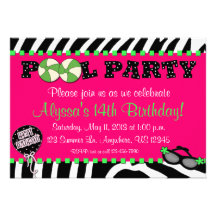 Invitación rosada del cumpleaños de la fiesta en l