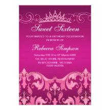 Invitación rosada del cumpleaños del damasco Sweet