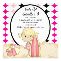 Invitación rosada del cumpleaños del fiesta de la 