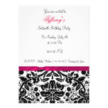 invitación rosada del fiesta del dulce dieciséis d invitaciones