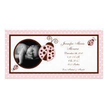 invitación rosada del nacimiento de la foto de la  tarjetas fotográficas 