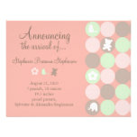 Invitación rosada del nacimiento de los puntos - s