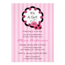 Invitación ROSADA dulce de la fiesta de bienvenida