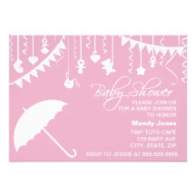 Invitación rosada elegante de la fiesta de bienven