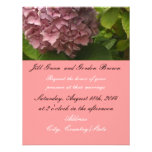 Invitación rosada elegante del boda del Hydrangea