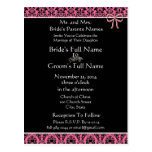 Invitación rosada elegante hermosa del boda del da tarjeta postal