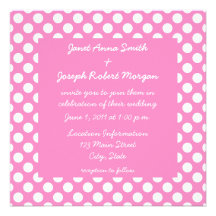 Invitación rosada y blanca del boda del lunar