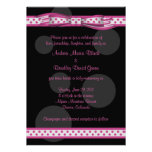 Invitación rosada y negra del personalizable de lo