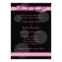 Invitación rosada y negra del personalizable de lo