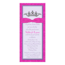 Invitación rosada y púrpura de princesa Sweet diec