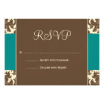 Invitación RSVP del boda del damasco