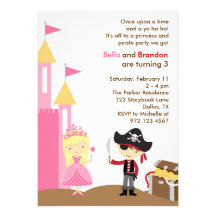 Invitación rubia de la princesa y del pirata