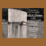 Invitación rural del boda del país del poste de la invitaciones