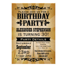 Invitación rústica de la fiesta de cumpleaños del 