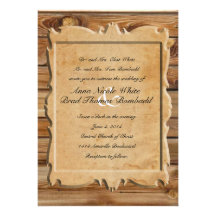 Invitación rústica de madera del boda del país del