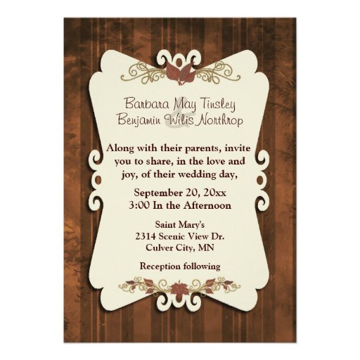 Invitación rústica del boda de la caída
