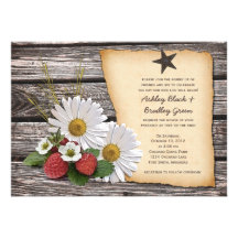 Invitación rústica del boda de la margarita de la 