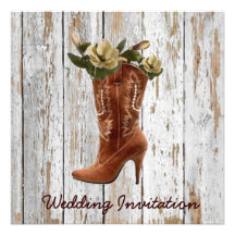 Invitación rústica del boda del país del vaquero d