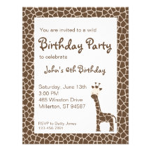 Invitación salvaje de la fiesta de cumpleaños de l