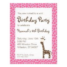 Invitación salvaje de la fiesta de cumpleaños de l