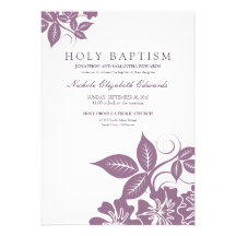 Invitación santa floral del bautismo de la lavanda