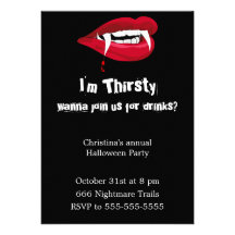 Invitación sedienta del fiesta de Halloween del va