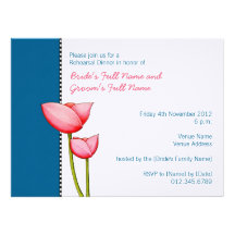 Invitación simple de la cena del ensayo del azul 2