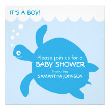 Invitación simple de la ducha del bebé de la tortu