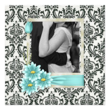 Invitación sofisticada del boda de la foto del dam