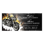 Invitación tachonada cuero del boda del motorista