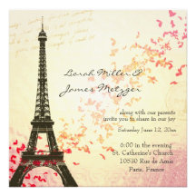 Invitación temática del boda de París