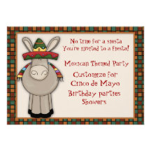 Invitación temática del burro mexicano
