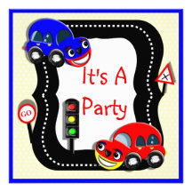 Invitación temática del fiesta de los coches lindo