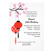 Invitación temática japonesa del cumpleaños