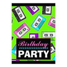 Invitación temática retra de la fiesta de cumpleañ
