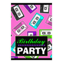 Invitación temática retra de la fiesta de cumpleañ