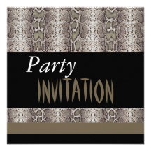 Invitación todo el negro animal de la piel de serp