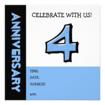 Invitación tonta del aniversario del azul del núme