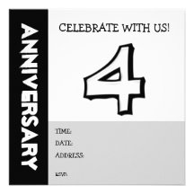 Invitación tonta del aniversario del blanco del nú