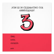 Invitación tonta del aniversario del rojo del núme