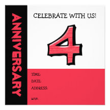 Invitación tonta del aniversario del rojo del núme