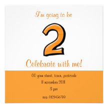 Invitación tonta del cumpleaños del naranja del nú