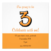 Invitación tonta del cumpleaños del naranja del nú