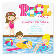 Invitación triguena de la fiesta en la piscina del