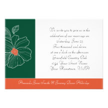 Invitación tropical del boda del naranja y del ver