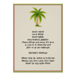 Invitación tropical del fiesta de Luau de la palme