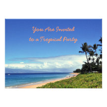 Invitación tropical del fiesta de Maui