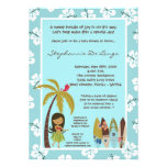 invitación tropical hawaiana de la fiesta de bienv